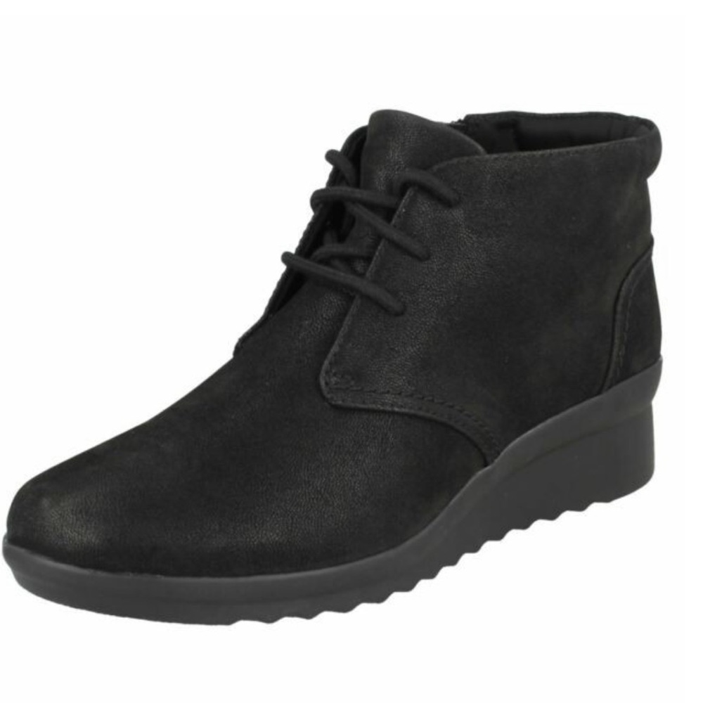 Women's Clarks' Cloudsteppers™ Caddell Hop wedge  booties Black Size 7.5 NEW